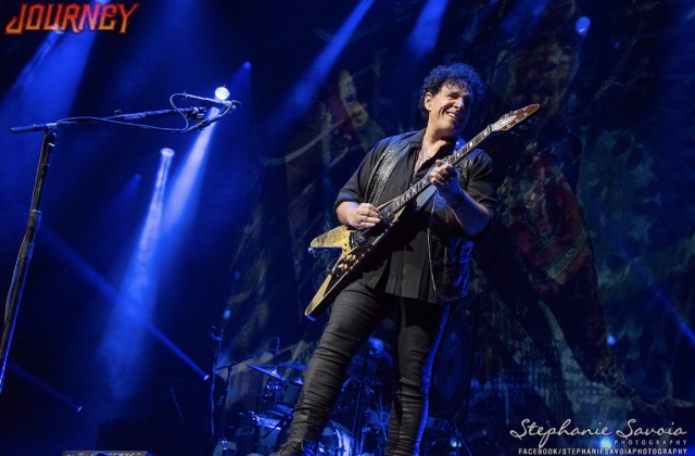 Neal Schon Plays Guitar hightech Blue lights Variety of Images