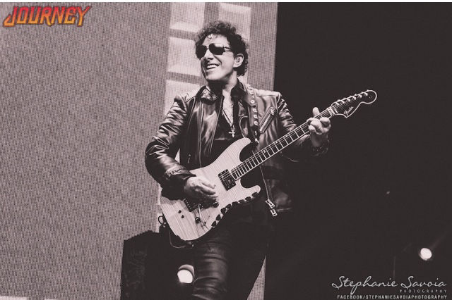Neal Schon Plays Guitar with Leather Jacket Variety of Images